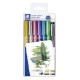 Dekormarker, 1-2 mm, kúpos, STAEDTLER "8323", 6 különböző metál szín, ajándék fekete tusfilccel