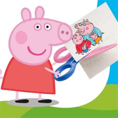 Olló, óvodai, 10 cm, STAEDTLER "Noris® Junior 965", Peppa malac