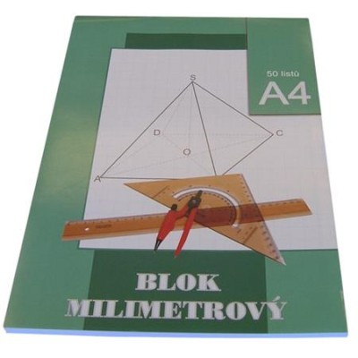 Milliméter papír, A4, 50 lap, STEPA