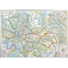 Falitérkép, 100x140 cm, fémléces, Budapest térképe STIEFEL