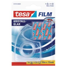 Ragasztószalag-adagoló, kézi, 2 db TESA "tesafilm®" 15mm x 10 m ragasztószalag, átlátszó