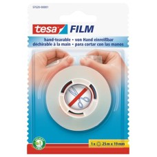Ragasztószalag, kézzel téphető, 19 mm x 25 m, TESA "tesafilm®", átlátszó