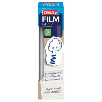 Ragasztószalag, írható, papír, 19 mm x 10 m, TESA "tesafilm®", átlátszó