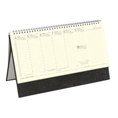 Naptár, asztali, álló, TOPTIMER, jegyzetblokkos, fekete