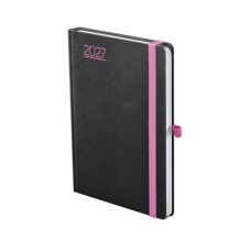 Naptár, tervező, A5, napi, TOPTIMER, "Nero", fekete-pink