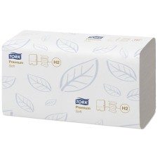 Kéztörlő, Interfold hajtás, 2 rétegű, 110 lap, H2 rendszer, Premium, TORK "Xpress Soft Multifold", fehér