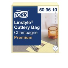 Szervizszalvéta, iparilag komposztálható, 1 rétegű, 39x39 cm, Premium, TORK "LinStyle", pezsgő