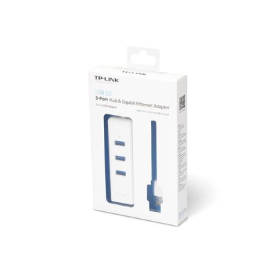USB elosztó-HUB és ethernet átalakító, 3 port, USB 3.0, TP-Link "UE330"