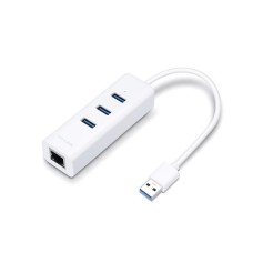 USB elosztó-HUB és ethernet átalakító, 3 port, USB 3.0, TP-LINK "UE330"