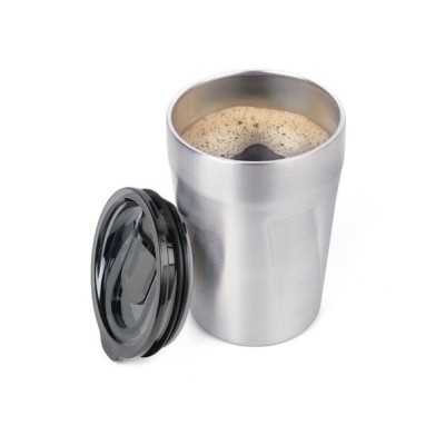 Termoszbögre, 300 ml, rozsdamentes acél, TROIKA "Cup-uccino", ezüst