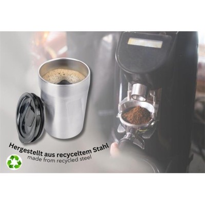 Termoszbögre, 300 ml, rozsdamentes acél, TROIKA "Cup-uccino", ezüst