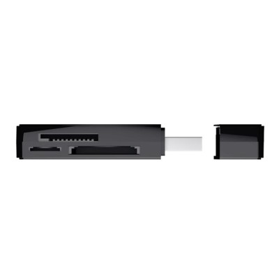 Kártyaolvasó, SD + MicroSD kártyához, USB 3.2 gen1, "TRUST Nanga", fekete