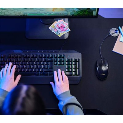 Egér, vezetékes, optikai, gaming, LED, TRUST "GXT109 Felox", fekete