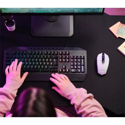 Egér, vezeték nélküli, optikai, gaming, LED, TRUST "GXT110W Felox", fehér