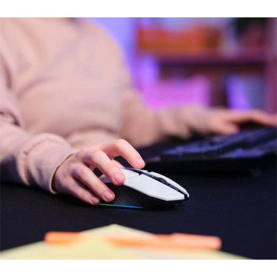 Egér, vezeték nélküli, optikai, gaming, LED, TRUST "GXT110W Felox", fehér
