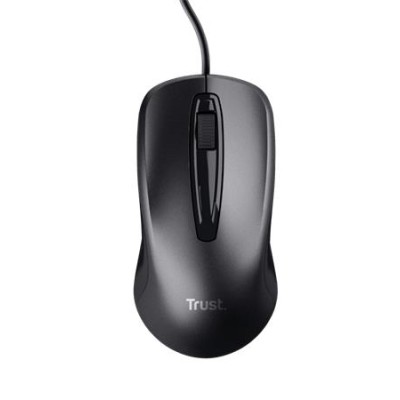 Egér, vezetékes, optikai, USB, TRUST "Carve", fekete