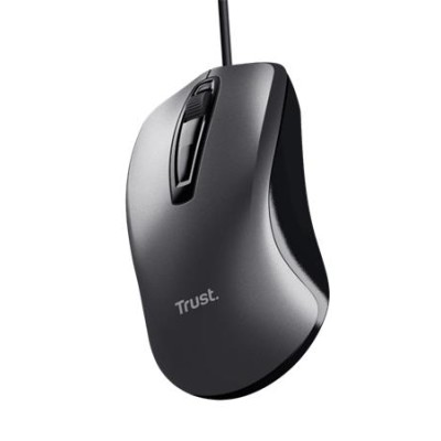 Egér, vezetékes, optikai, USB, TRUST "Carve", fekete