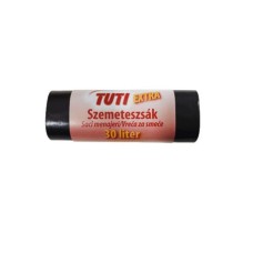 Szemeteszsák, extra erős, 30 l, 20 db, 50x60 cm, 15 µ, TUTI "Extra", fekete