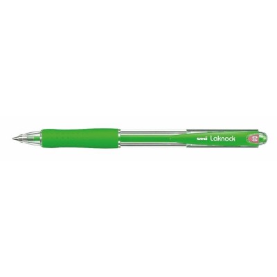 Golyóstoll, 0,3 mm, nyomógombos, UNI "SN-100 Laknock", zöld