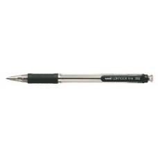 Golyóstoll, 0,4 mm, nyomógombos, UNI "SN-101 Laknock Fine", fekete