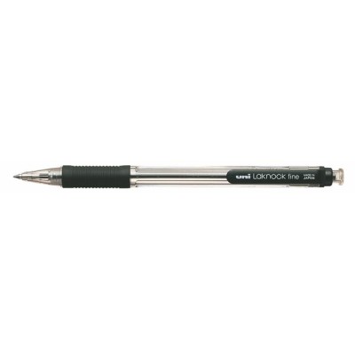 Golyóstoll, 0,4 mm, nyomógombos, UNI "SN-101 Laknock Fine", fekete
