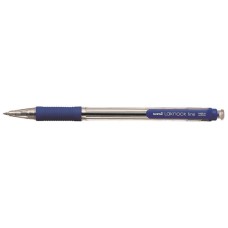 Golyóstoll, 0,4 mm, nyomógombos, UNI "SN-101 Laknock Fine", kék