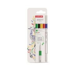 Tűfilc készlet, 0,4 mm, UNI "Emott Vivid", 5 különböző szín
