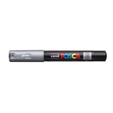 Dekormarker, 0,7-1,0 mm, UNI "Posca PC-1M", ezüst