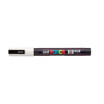 Dekormarker, 0,9-1,3 mm, UNI "Posca PC-3M", fehér Dekormarker, 0,9-1,3 mm, UNI "Posca PC-3M", fehér