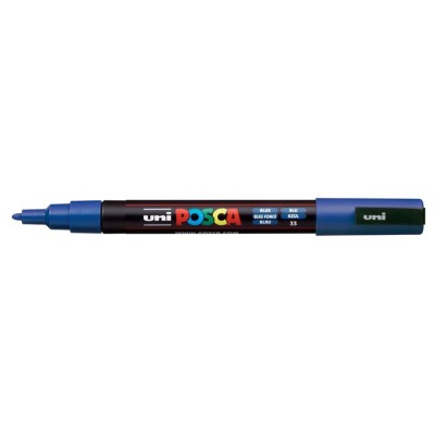 Dekormarker, 0,9-1,3 mm, UNI "Posca PC-3M", kék