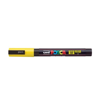 Dekormarker, 0,9-1,3 mm, UNI "Posca PC-3M", sárga