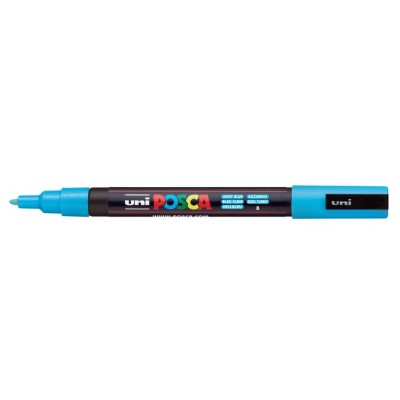Dekormarker, 0,9-1,3 mm, UNI "Posca PC-3M", világoskék Dekormarker, 0,9-1,3 mm, UNI "Posca PC-3M", világoskék