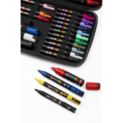 Dekormarker készlet, táskában, UNI "Posca", 40 darabos
