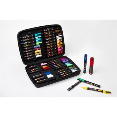 Dekormarker készlet, táskában, UNI "Posca", 40 darabos
