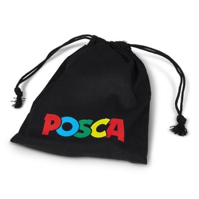 Dekormarker készlet, 1,8-2,5 mm, UNI "Posca Pouch PC-5M", 8 különböző szín, tartóval