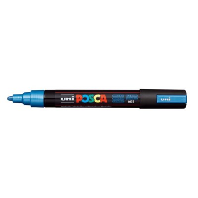 Dekormarker, 1,8-2,5 mm, UNI "Posca PC-5M", metálkék Dekormarker, 1,8-2,5 mm, UNI "Posca PC-5M", metálkék