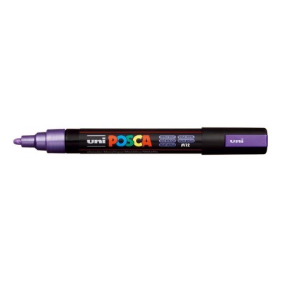 Dekormarker, 1,8-2,5 mm, UNI "Posca PC-5M", metállila Dekormarker, 1,8-2,5 mm, UNI "Posca PC-5M", metállila