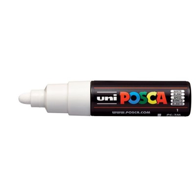 Dekormarker, 4,5-5,5 mm, UNI "Posca PC-7M", fehér
