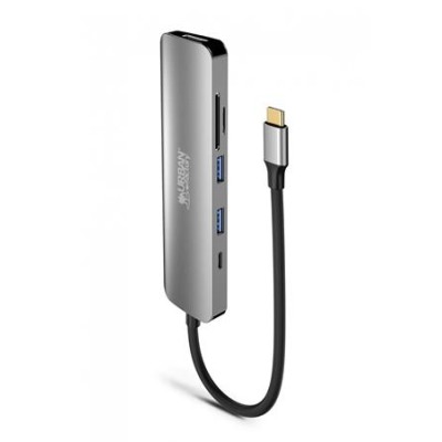 USB elosztó-HUB, USB-C/USB 3.0/HDMI/SD/mSD, URBAN FACTORY