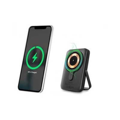 Power bank, mágneses (vezeték nélküli), 10.000mAh, URBAN FACTORY, szénfekete