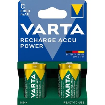 Tölthető elem, C baby, 2x3000mAh, előtöltött, műanyagmentes, VARTA "Power"