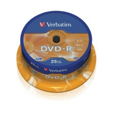 DVD-R lemez, AZO, 4,7GB, 16x, 25 db, hengeren, VERBATIM