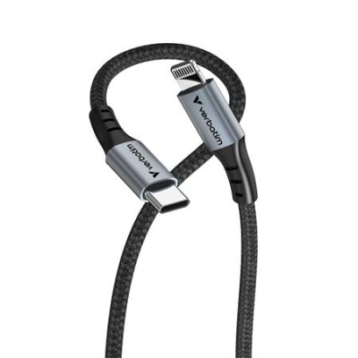 USB kábel, USB-C - Lightning (Apple), 1,2m, VERBATIM, fekete
