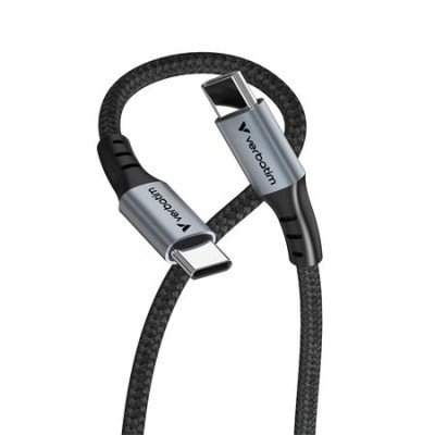 USB kábel, USB-C - USB-C, 1,2 m, 100W, VERBATIM, fekete