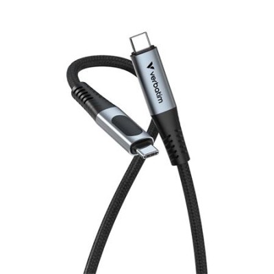 USB kábel, USB-C - USB-C, 1,2 m, 240W, teljesítménykijelzővel, VERBATIM