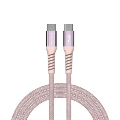 USB kábel, USB-C - USB-C, 1,2 m, 60W, mágneses, VERBATIM, rózsaszín