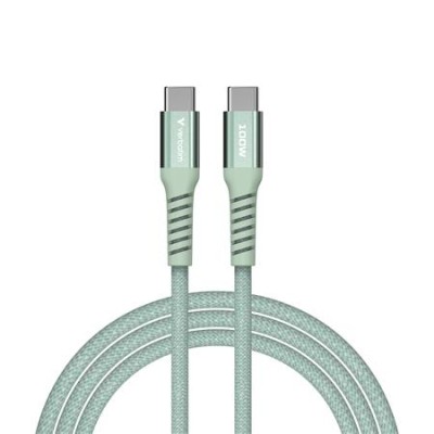 USB kábel, USB-C - USB-C, 1,2 m, 100W, mágneses, VERBATIM, zöld