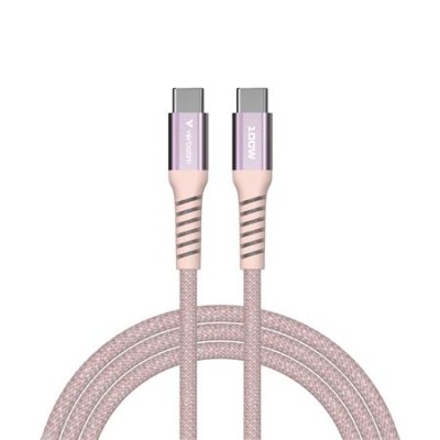 USB kábel, USB-C - USB-C, 1,2 m, 100W, mágneses, VERBATIM, rózsaszín