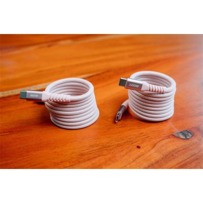 USB kábel, USB-C - USB-C, 1,2 m, 100W, mágneses, VERBATIM, rózsaszín