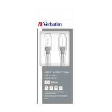 USB kábel, USB-C 3.1 - USB-C, 30 cm, VERBATIM, ezüst